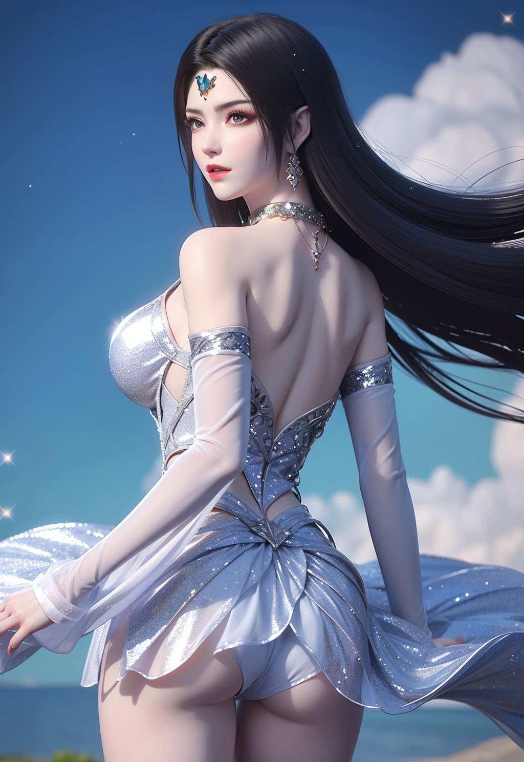 [AI Generated] Fight against the sky Medusa dress